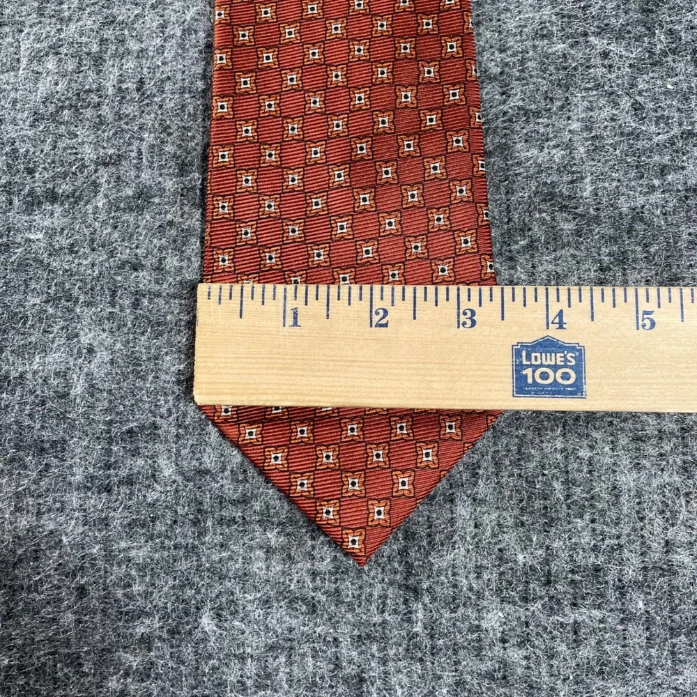 Jos. A. Bank Executive Collection Men's Silk Tie Rust Orange Geometric Medallion